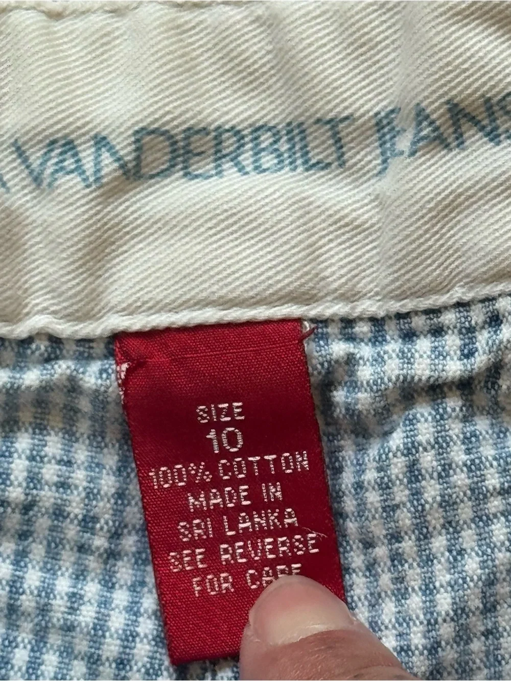 Gloria Vanderbilt Light Blue Micro-Check High Waist Shorts - Seersucker Style